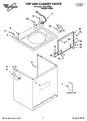 TOP AND CABINET PARTS Diagram and Parts List for LSQ9030PQ0  Whirlpool Washer