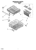 DISHRACK PARTS, OPTIONAL PARTS (NOT INCLUDED) Diagram and Parts List for DU810SWPU0  Whirlpool Dishwasher