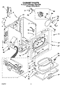 CABINET PARTS Diagram and Parts List for LGR5636PT0  Whirlpool Dryer