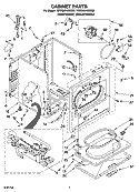 CABINET PARTS Diagram and Parts List for 7MWG66720SN0  Whirlpool Dryer