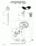 PUMP AND MOTOR PARTS Diagram and Parts List for WDT770PAYW0  Whirlpool Dishwasher