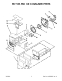 MOTOR AND ICE CONTAINER PARTS Diagram and Parts List for GI6FDRXXY010  Whirlpool Refrigerator