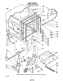 TUB Diagram and Parts List for GDU4050XPW0  Whirlpool Dishwasher