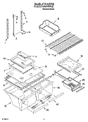 SHELF PARTS Diagram and Parts List for GT2SHMXMS02  Whirlpool Refrigerator