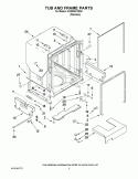 TUB AND FRAME PARTS Diagram and Parts List for KUDE50CXSS0  KitchenAid Dishwasher