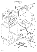 LINER Diagram and Parts List for RT18ECRHW00  Roper Refrigerator