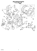 SECTION Diagram and Parts List for REX3614KW1  Roper Dryer