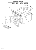 CABINET PARTS Diagram and Parts List for MH6150XLB1  Whirlpool Microwave