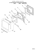 OVEN DOOR Diagram and Parts List for KEMS378GWH3  KitchenAid Microwave Oven Combo