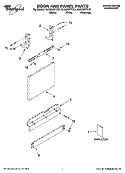 DOOR AND PANEL PARTS Diagram and Parts List for GU2300XTLB1  Whirlpool Dishwasher