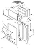 DOOR PARTS Diagram and Parts List for ET8MHEXRQ01  Whirlpool Refrigerator