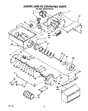 MOTOR AND ICE CONTAINER Diagram and Parts List for 6ED25RQXWW01  Whirlpool Refrigerator