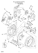 SECTION Diagram and Parts List for LER5848EQ5  Whirlpool Dryer