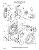 BULKHEAD PARTS Diagram and Parts List for 1CWGD5700VW2  Whirlpool Dryer
