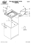 TOP AND CABINET PARTS Diagram and Parts List for RAS6233PQ0  Roper Washer