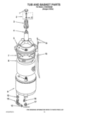 TUB AND BASKET PARTS Diagram and Parts List for LTG5243DQB  Whirlpool Washer Dryer Combo