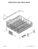 UPPER RACK AND TRACK PARTS Diagram and Parts List for WDF530PAYW5  Whirlpool Dishwasher
