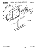 FRAME AND CONSOLE Diagram and Parts List for WU3006Y1  Roper Dishwasher
