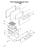 OVEN DOOR AND BROILER Diagram and Parts List for SF3020EWW3  Whirlpool Range