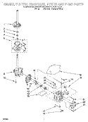 BRAKE, CLUTCH, GEARCASE, MOTOR AND PUMP Diagram and Parts List for RAX6144EQ1  Roper Washer