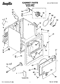 CABINET PARTS Diagram and Parts List for IJ82001  Inglis Dryer