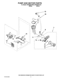 PUMP AND MOTOR PARTS Diagram and Parts List for WFW9630YL00  Whirlpool Washer