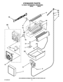 ICEMAKER PARTS Diagram and Parts List for GB2FHDXWB03  Whirlpool Refrigerator