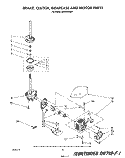 BRAKE, CLUTCH, GEARCASE, MOTOR AND PUMP Diagram and Parts List for LA5380XSW1  Whirlpool Washer