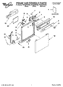 FRAME AND CONSOLE PARTS Diagram and Parts List for 7DU920PWKQ0  Whirlpool Dishwasher