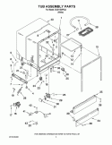 TUB ASSEMBLY PARTS Diagram and Parts List for DU811SWPQ4  Whirlpool Dishwasher