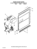 INNER DOOR PARTS Diagram and Parts List for KUDE48FXWH3  KitchenAid Dishwasher