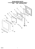 OVEN DOOR Diagram and Parts List for GSC278PJS4  Whirlpool Microwave Oven Combo