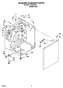 WASHER CABINET PARTS Diagram and Parts List for YLTE5243DQ5  Whirlpool Washer Dryer Combo
