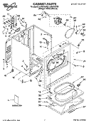 CABINET PARTS Diagram and Parts List for LER5636PT0  Whirlpool Dryer