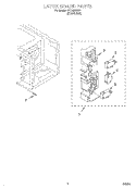LATCH BOARD Diagram and Parts List for GT1196SHS1  Whirlpool Microwave