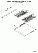 THIRD LEVEL RACK AND TRACK PARTS Diagram and Parts List for KUDU03FTPA3  KitchenAid Dishwasher