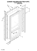 CABINET AND BREAKER TRIM PARTS Diagram and Parts List for KBLC36FTS02  KitchenAid Refrigerator