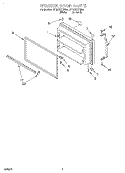 FREEZER DOOR Diagram and Parts List for RT18DKXHW00  Roper Refrigerator