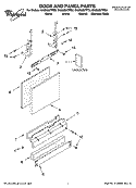 DOOR AND PANEL PARTS Diagram and Parts List for GU2600XTPQ0  Whirlpool Dishwasher