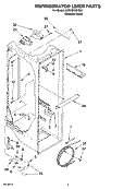 REFRIGERATOR LINER PARTS Diagram and Parts List for 6GD25DCXHS07  Whirlpool Refrigerator