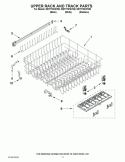 UPPER RACK AND TRACK PARTS Diagram and Parts List for WDT770PAYW0  Whirlpool Dishwasher