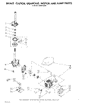 BRAKE, CLUTCH, GEARCASE, MOTOR AND PUMP Diagram and Parts List for LA9800XSW2  Whirlpool Washer
