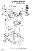 MACHINE BASE PARTS Diagram and Parts List for LSQ9549PW3  Whirlpool Washer