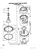 AGITATOR, BASKET AND TUB Diagram and Parts List for LA5550XPW1  Whirlpool Washer