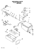 DISPENSER PARTS Diagram and Parts List for 7MGHW9400PW2  Whirlpool Washer