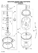 AGITATOR, BASKET AND TUB PARTS Diagram and Parts List for 7MWT97750TM0  Whirlpool Washer