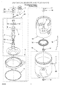 AGITATOR, BASKET AND TUB Diagram and Parts List for 6LSR7244EQ1  Whirlpool Washer