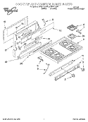 COOKTOP AND CONTROL PANEL, LITERATURE Diagram and Parts List for SF314PEAW4  Whirlpool Range