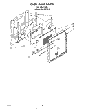 OVEN DOOR Diagram and Parts List for RB130PXK0  Whirlpool Wall Oven