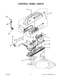 CONTROL PANEL PARTS Diagram and Parts List for 7MWTW8800AW0  Whirlpool Washer